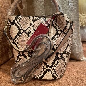 Enzo Angiolini Black and Cream Hobo Bag